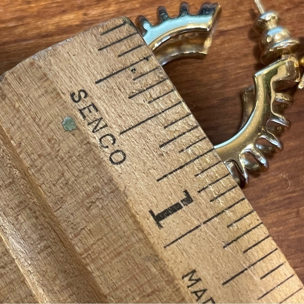 Openwork Statement Hoops Gold Earrings Vintage Fa… - image 3